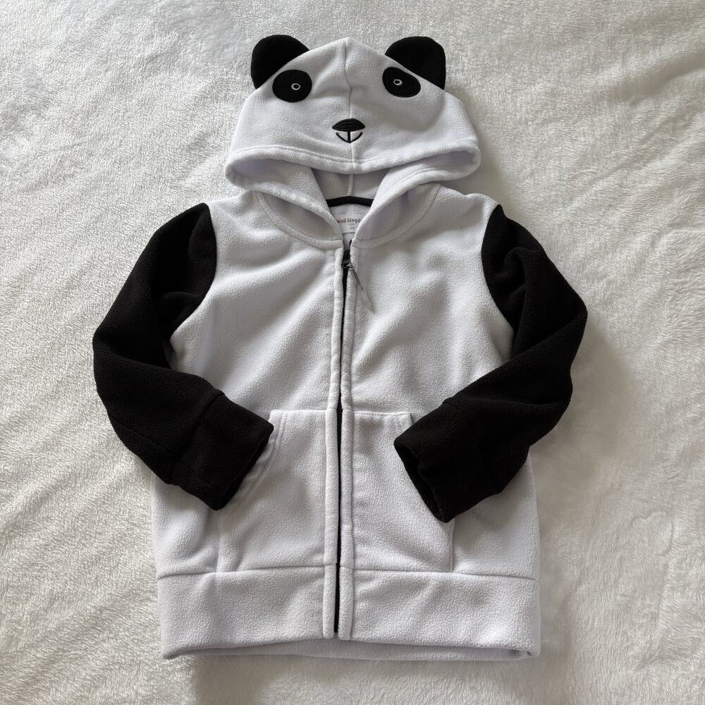 Mud Kingdom Toddler Size 5T (120) Full Zip Panda Sweatshirt Hooded Pockets